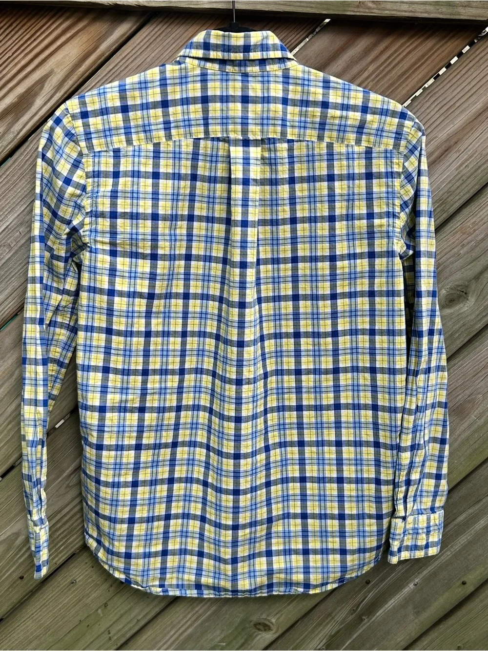 Polo by Ralph Lauren Boys Yellow & Blue Plaid Button-Down Shirt size L (14-16)